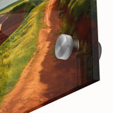 Large abstract wall art featuring a serene Prince Edward landscape in muted earth tones on acrylic glass.