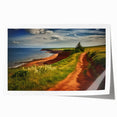 Rolled print of Prince Edward Island scenery in muted greens and blues, ideal for art wall dining room.