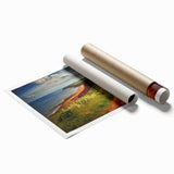 Extra large rolled print depicting Prince Edward Island scenery in muted green and blue tones.