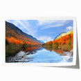Extra large rolled print of Quebec scenery with vibrant green and blue hues, ideal for art wall in dining room.