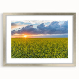 Textured abstract art print of Saskatchewan scenery in muted earth tones, framed in silver, suitable for bedroom decor.