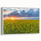 Vintage poster art featuring a scenic Saskatchewan landscape on a framed canvas, ideal for living room decor.