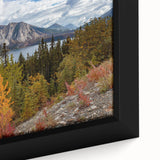 Black wall art depicting a textured Yukon scenery on extra large framed canvas.
