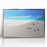 Framed acrylic print of a Caribbean Antigua scenery in silver frame, ideal for modern art wall decor.