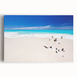 Black and white photograph of Caribbean scenery on stretched canvas, ideal for kitchen wall art or bedroom ambiance.