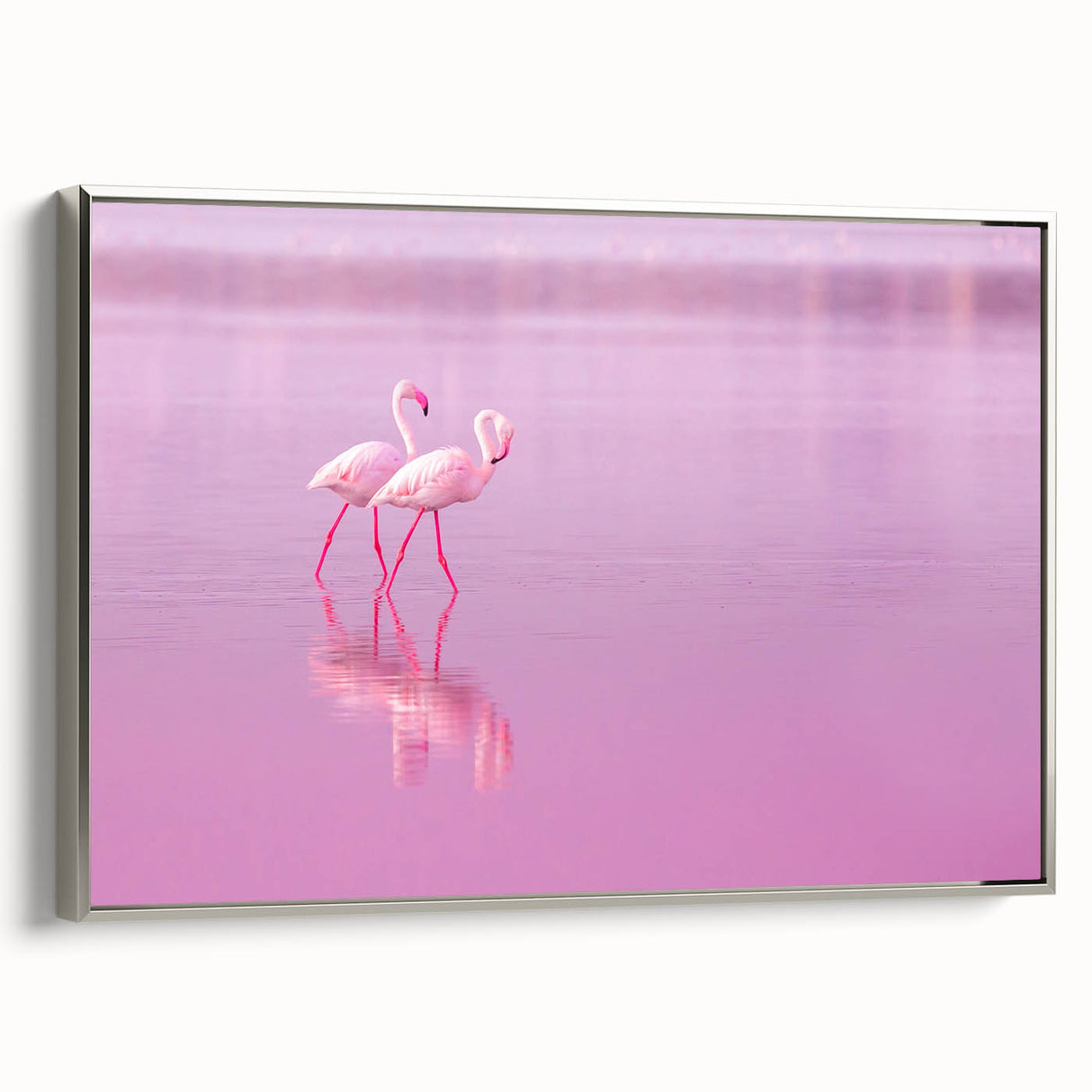 Framed canvas landscape art painting depicting a Caribbean beach scene with vibrant blue and turquoise hues.