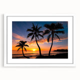 Abstract textured art print of the Caribbean Bahamas in muted blue and green tones on a framed white mat.