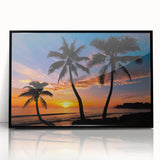 Framed acrylic print of a large abstract depiction of the Caribbean Bahamas in blue and green tones.