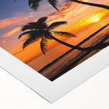 Art deco poster featuring serene Caribbean scenery on rolled canvas, suitable for dining room or bathroom.