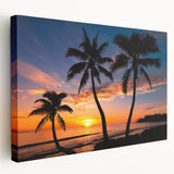 Large Caribbean scenery wall art on stretched canvas featuring vivid blue ocean and sky, ideal for kitchen wall art.