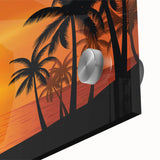 Large abstract wall art in mid-century modernist style depicting a Caribbean scenery on acrylic glass.