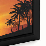 Extra large framed canvas featuring a textured depiction of the Caribbean Barbados scenery in vibrant, colorful art tones.