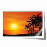 Extra large rolled print of a Caribbean Barbados scenery with vibrant blue and green tones, ideal for dining room wall art.