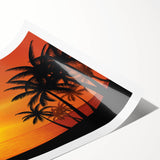 Extra large wall art featuring line art flowers on a rolled print, with vibrant Caribbean-inspired colors.