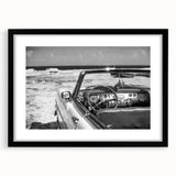 Abstract art print featuring vibrant Caribbean scenery on a textured canvas, ideal for living room decor.