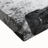 Large art depicting a black and white landscape painting of Caribbean Cuba on stretched canvas, ideal for bedroom wall decor.