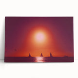 Black and white large art print of a Caribbean scenery on stretched canvas, ideal for kitchen wall art.