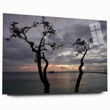 Acrylic print of a Caribbean seascape with vibrant blue and turquoise tones, ideal for bedroom or dining room art.