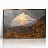 Art deco poster of a Caribbean scenery in Puerto Rico, vibrant colors on framed acrylic, ideal for modern art wall decor.