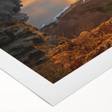 Art deco poster featuring a vibrant Caribbean landscape on a rolled canvas, ideal for dining room decor.