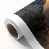 Art deco style poster of a Caribbean scenery in pastel shades on rolled canvas, suitable for nursery wall art.