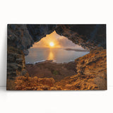 Large black and white stretched canvas of a Caribbean scenery, ideal for kitchen wall art.