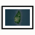 Extra large, textured abstract art print depicting vibrant Caribbean scenery on a framed matte canvas.