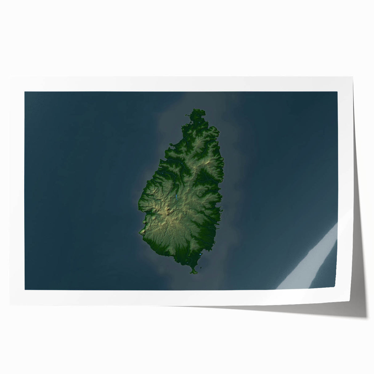 Extra large rolled print of Saint Lucia scenery with vibrant tropical colors, ideal for art wall dining room.