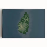 Black and white photograph of Caribbean Saint Lucia scenery on large stretched canvas, suitable for kitchen wall art.