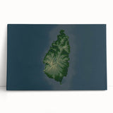 Black and white photo of Saint Lucia scenery on stretched canvas, ideal for kitchen wall art.