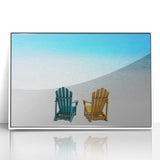 Framed acrylic print of a Caribbean Virgin Islands scenery in pastel shades, ideal for nursery wall art.