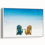 Vintage poster art of Caribbean Virgin Islands on framed canvas, featuring vibrant hues, perfect for living room decor.