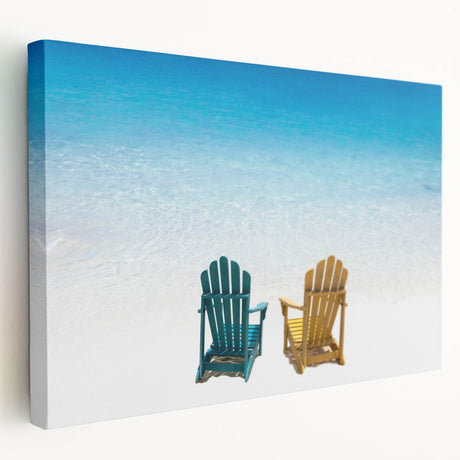 Panoramic Caribbean Virgin Islands scenery on large stretched canvas, featuring vivid blue and green tones.