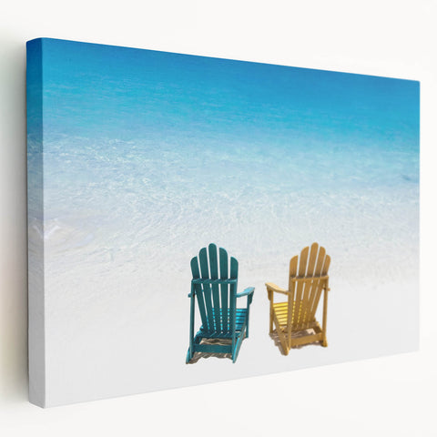 Panoramic Caribbean Virgin Islands scenery on large stretched canvas, featuring vivid blue and green tones.
