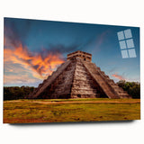 Acrylic print of a large abstract wall art depicting a Belize scenery in muted earth tones.