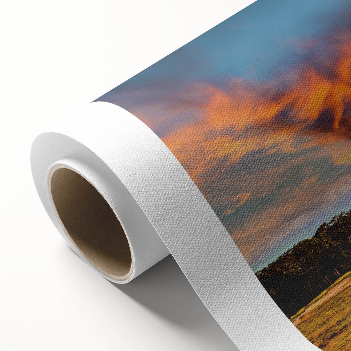 Art Deco style poster of a Belize scenery on rolled canvas, featuring serene blue and green tones.