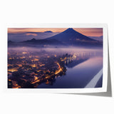 Extra large rolled print of a Guatemalan landscape with vibrant green and blue tones, ideal for dining room wall art.