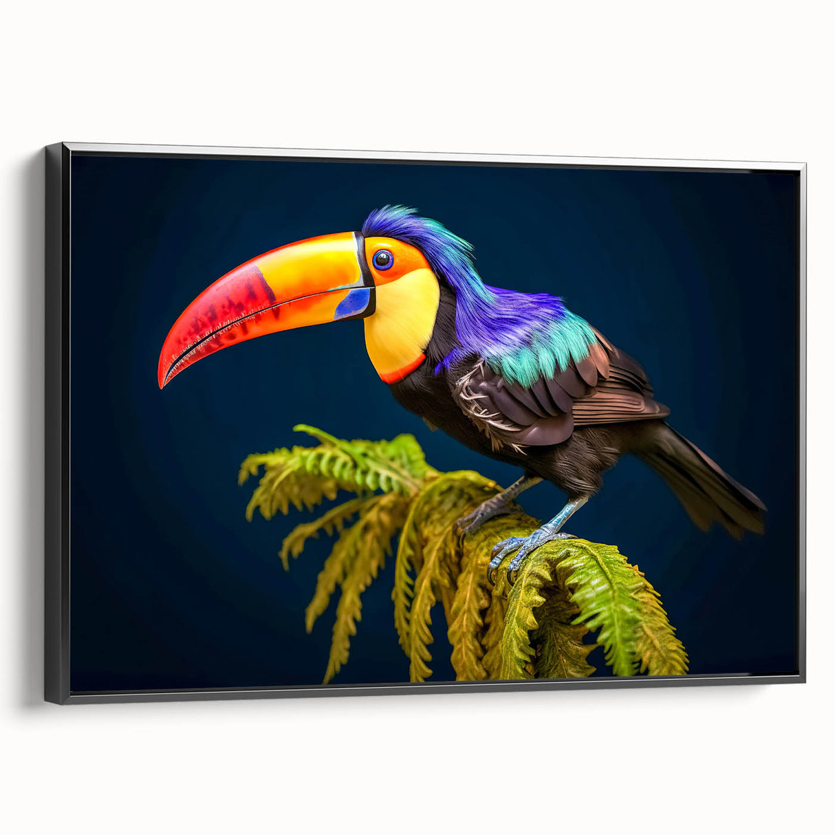 Black and white framed canvas depicting a vintage landscape of Central America, ideal for bedroom wall art.