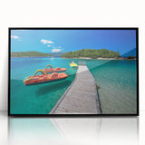 Large abstract wall art depicting a European Albanian landscape in black and white, framed in acrylic.