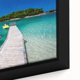 Extra large framed canvas featuring a textured depiction of a European Albanian scenery in black with colorful art accents.