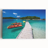 Black and white stretched canvas featuring a scenic Albanian landscape, ideal for kitchen wall art.