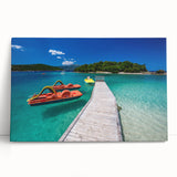 Large black and white photo of a European cityscape on stretched canvas, suitable for kitchen wall art.