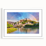 Textured art depicting an abstract European scenery in muted earth tones on a framed white mat, suitable for bedroom decor.