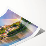 Extra large rolled print featuring line art flowers in muted earth tones, ideal for large living room wall art.