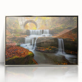 Framed acrylic print of a Bulgarian landscape in muted earth tones, ideal for modern art wall decor.