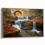 Framed canvas of a vintage-style Bulgarian landscape in muted gold and black tones, ideal for bedroom wall art.