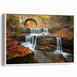 Vintage poster art of a European Bulgarian landscape on extra large framed canvas.