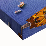 Black and white landscape art painting of a Croatian scenery on large stretched canvas, ideal for bedroom wall decor.