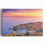 Black and white photograph of a Croatian landscape on stretched canvas, ideal for kitchen wall art.