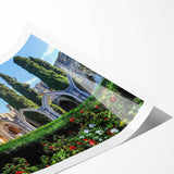 Extra large wall art featuring line art flowers in muted earth tones on a rolled canvas, ideal for large living room decor.